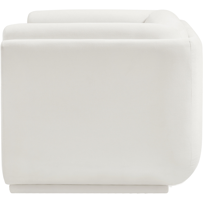 Bowery Hill Contemporary Soft Cream Linen Textured Fabric Chair