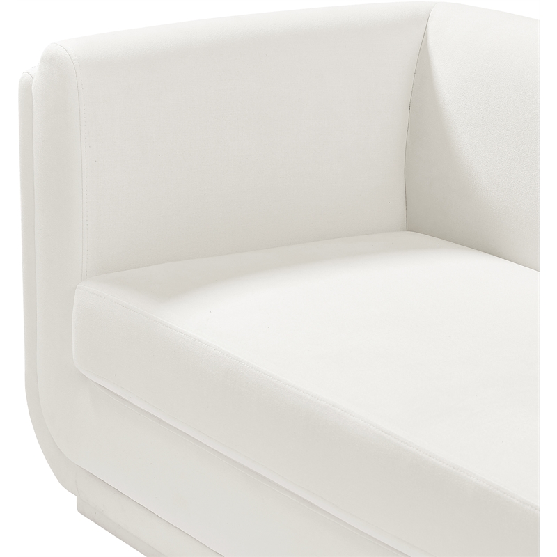 Bowery Hill Contemporary Soft Cream Linen Textured Fabric Chair