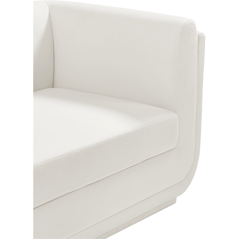 Bowery Hill Contemporary Soft Cream Linen Textured Fabric Chair