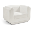 Bowery Hill Contemporary Soft Cream Linen Textured Fabric Chair