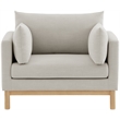 Bowery Hill Mid-Century Modern Beige Linen Textured Fabric Chair