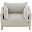 Bowery Hill Mid-Century Modern Beige Linen Textured Fabric Chair