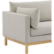 Bowery Hill Mid-Century Modern Beige Linen Textured Fabric Chair
