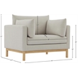 Bowery Hill Mid-Century Modern Beige Linen Textured Fabric Chair