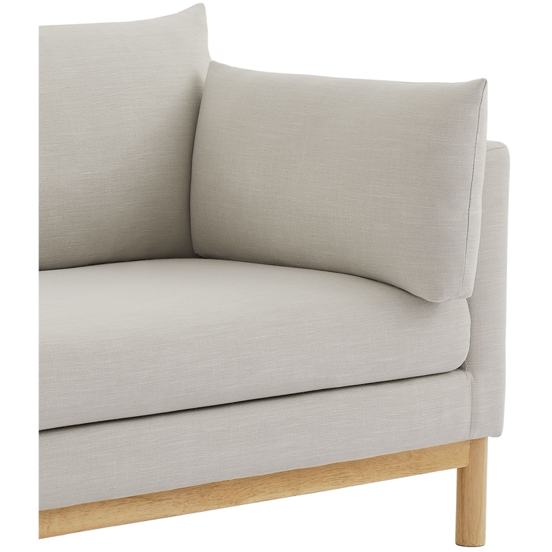 Bowery Hill Mid-Century Modern Beige Linen Textured Fabric Chair