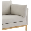 Bowery Hill Mid-Century Modern Beige Linen Textured Fabric Chair