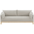 Bowery Hill Mid-Century Modern Beige Linen Textured Fabric Sofa