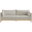 Bowery Hill Mid-Century Modern Beige Linen Textured Fabric Sofa