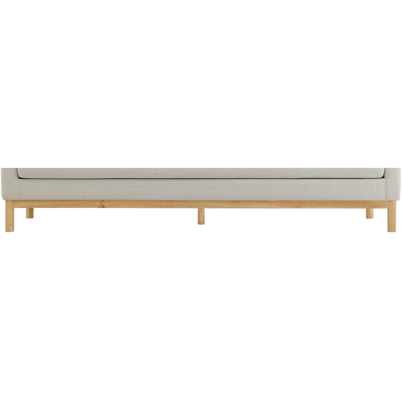 Bowery Hill Mid-Century Modern Beige Linen Textured Fabric Sofa