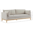 Bowery Hill Mid-Century Modern Beige Linen Textured Fabric Sofa
