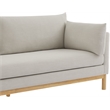 Bowery Hill Mid-Century Modern Beige Linen Textured Fabric Sofa