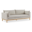 Bowery Hill Mid-Century Modern Beige Linen Textured Fabric Sofa