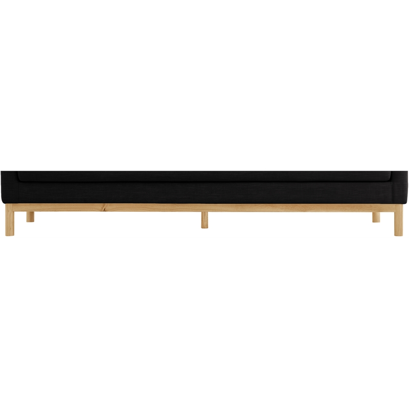 Bowery Hill Mid-Century Modern Black Linen Textured Fabric Sofa