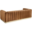 Bowery Hill Contemporary Deep Channel Tufted Soft Saddle Velvet Sofa