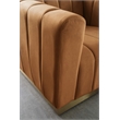 Bowery Hill Contemporary Deep Channel Tufted Soft Saddle Velvet Sofa