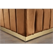 Bowery Hill Contemporary Deep Channel Tufted Soft Saddle Velvet Sofa