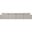Bowery Hill Upholstered Beige Linen Textured Fabric 4-Piece Modular Sofa