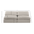 Bowery Hill Upholstered Beige Linen Textured Fabric 2-Piece Modular Sofa