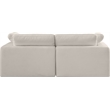 Bowery Hill Upholstered Beige Linen Textured Fabric 2-Piece Modular Sofa