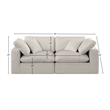 Bowery Hill Upholstered Beige Linen Textured Fabric 2-Piece Modular Sofa