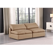 Bowery Hill Contemporary Tan Vegan Leather 2-Piece Modular Sofa