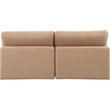 Bowery Hill Contemporary Tan Vegan Leather 2-Piece Modular Sofa
