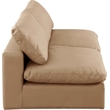 Bowery Hill Contemporary Tan Vegan Leather 2-Piece Modular Sofa
