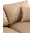 Bowery Hill Contemporary Tan Vegan Leather 2-Piece Modular Sofa