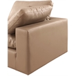 Bowery Hill Contemporary Tan Vegan Leather 2-Piece Modular Sofa