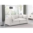 Bowery Hill Contemporary Soft Cream Velvet 2-Piece Modular Sofa