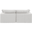 Bowery Hill Contemporary Soft Cream Velvet 2-Piece Modular Sofa