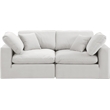 Bowery Hill Contemporary Soft Cream Velvet 2-Piece Modular Sofa