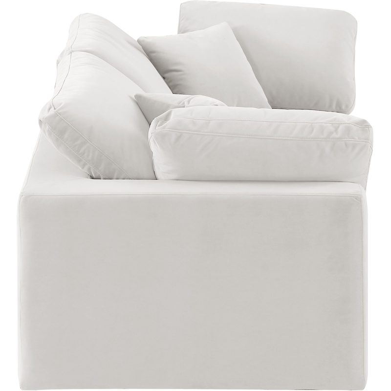 Bowery Hill Contemporary Soft Cream Velvet 2-Piece Modular Sofa