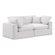 Bowery Hill Contemporary Soft Cream Velvet 2-Piece Modular Sofa