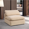 Bowery Hill Contemporary Soft Beige Durable Velvet Armless Chair
