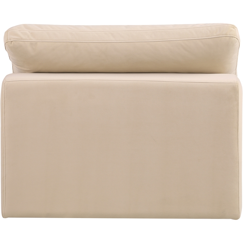 Bowery Hill Contemporary Soft Beige Durable Velvet Armless Chair