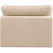 Bowery Hill Contemporary Soft Beige Durable Velvet Armless Chair