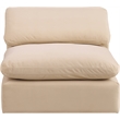 Bowery Hill Contemporary Soft Beige Durable Velvet Armless Chair