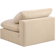 Bowery Hill Contemporary Soft Beige Durable Velvet Armless Chair