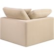 Bowery Hill Contemporary Soft Beige Durable Velvet Corner Chair