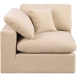 Bowery Hill Contemporary Soft Beige Durable Velvet Corner Chair