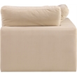 Bowery Hill Contemporary Soft Beige Durable Velvet Corner Chair