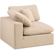 Bowery Hill Contemporary Soft Beige Durable Velvet Corner Chair