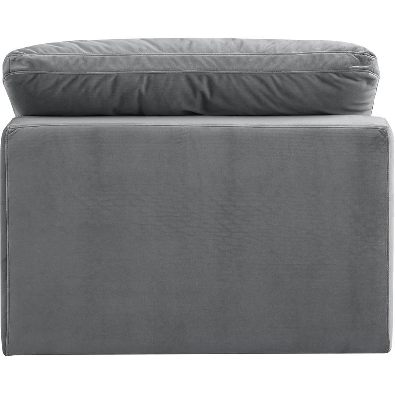Bowery Hill Contemporary Soft Grey Durable Velvet Armless Chair