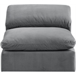 Bowery Hill Contemporary Soft Grey Durable Velvet Armless Chair
