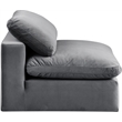 Bowery Hill Contemporary Soft Grey Durable Velvet Armless Chair