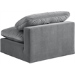 Bowery Hill Contemporary Soft Grey Durable Velvet Armless Chair