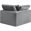 Bowery Hill Contemporary Soft Grey Durable Velvet Corner Chair