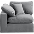 Bowery Hill Contemporary Soft Grey Durable Velvet Corner Chair