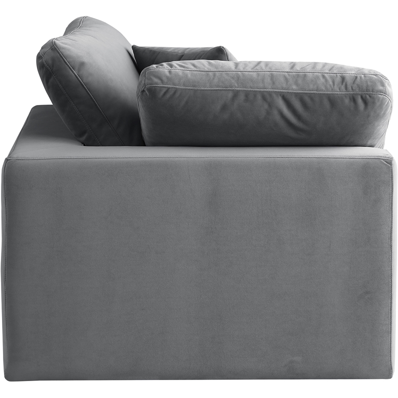 Bowery Hill Contemporary Soft Grey Durable Velvet Corner Chair